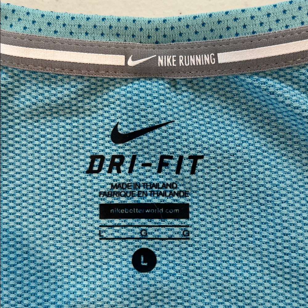 Nike Dri-Fit Blue Long Sleeves Round Neck Athletic Running Shirt L - Picture 4 of 8